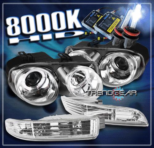 94-97 acura integra halo projector head lights lamp+bumper+8000k xenon hid 95 96