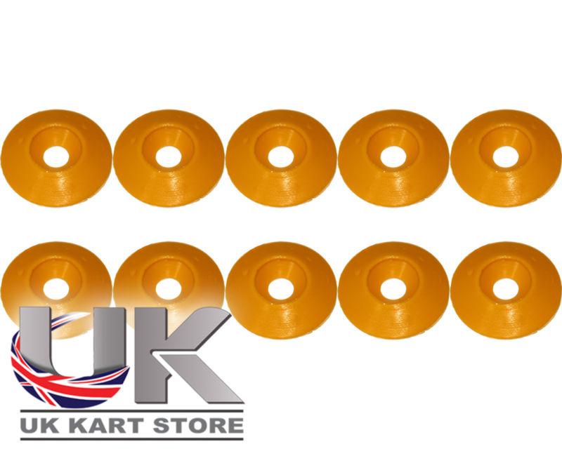 Kart plastic countersunk yellow m6 washers - pack of 10 - high quality