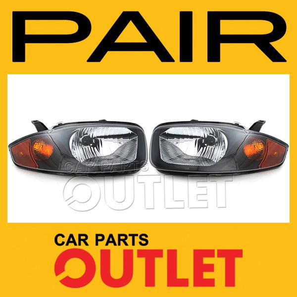 2003-2005 cavalier head lamp headlight driver passenger side amber lens pair set