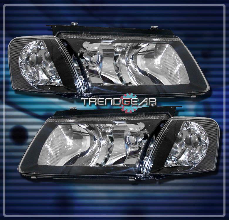 97-00 volkswagen vw passat b5 crystal head lights+corner signal lamp black 98 99