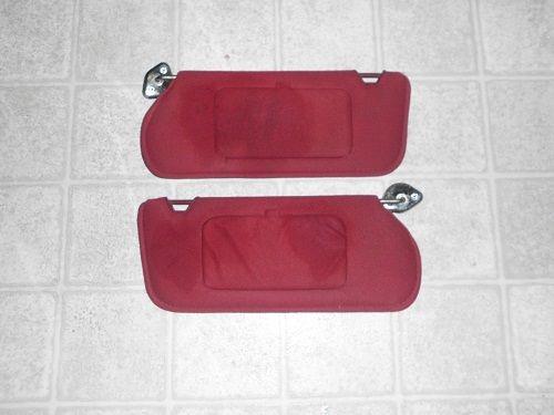 87 88 89 mustang gt lx cobra scarlet red sunvisors and mount clips