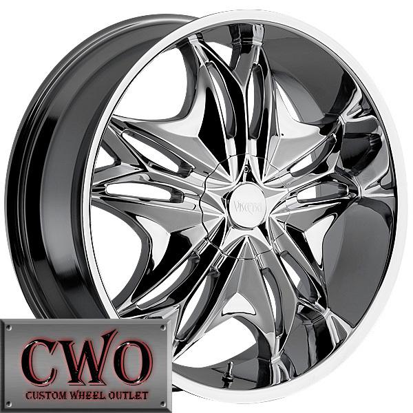 24 chrome viscera 728 wheels rims 5x4.75"/5x127 5 lug c1500 s10 blazer chevy gmc