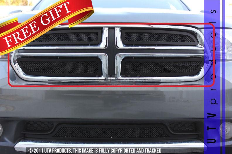 2011 - 2013 dodge durango 4pc black on black mesh grille kit custom mesh 11 12