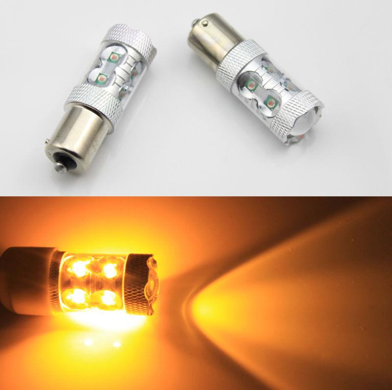 2x 50w bau15s 150° 7507 py21w high power cree led turn signal light bulb amber