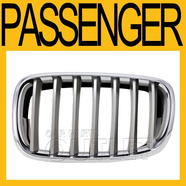 2007-2009 bmw x5 3.5d 4.8i chrome grille frame silver insert 2008-2011 x6 4.4 rh