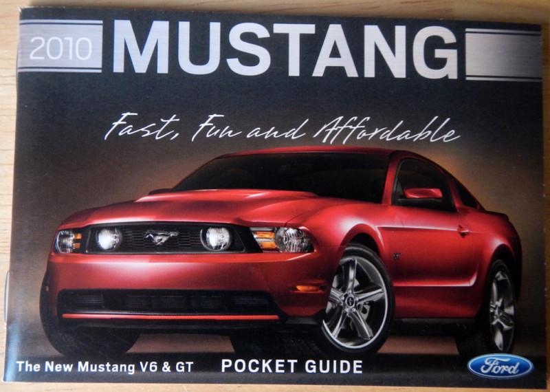 New 2010 ford mustang v6 & gt pocket guide literature brochure