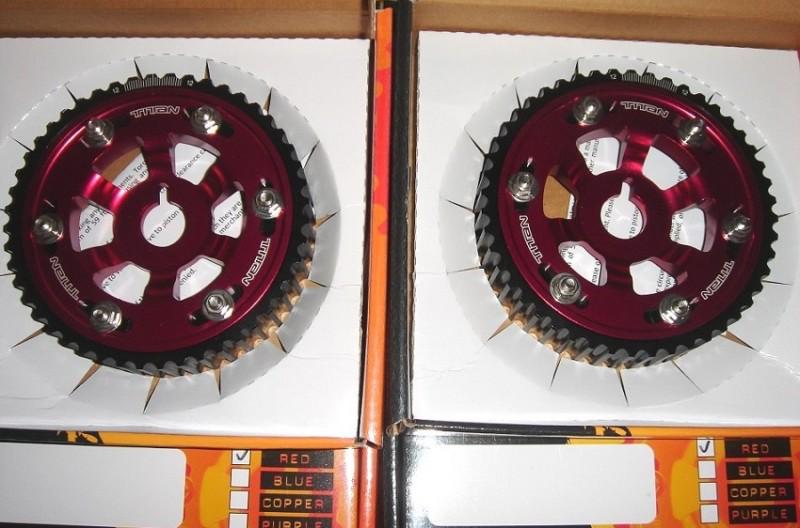 Titan motorsports new cam gears 2jz 2jz-gte toyota supra (2) pair; red