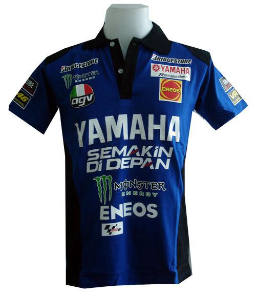 New yamaha motorcycle sport racing team motor biker blue mens polo shirt sz m