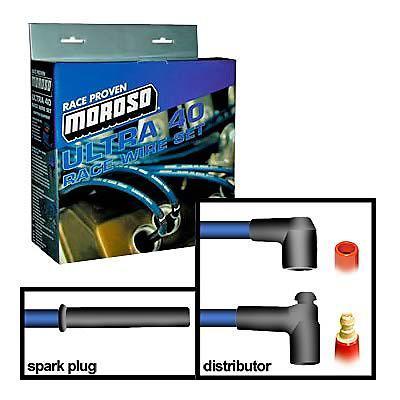 Moroso spark plug wires ultra 40 race spiral core 7mm blue straight boots univ