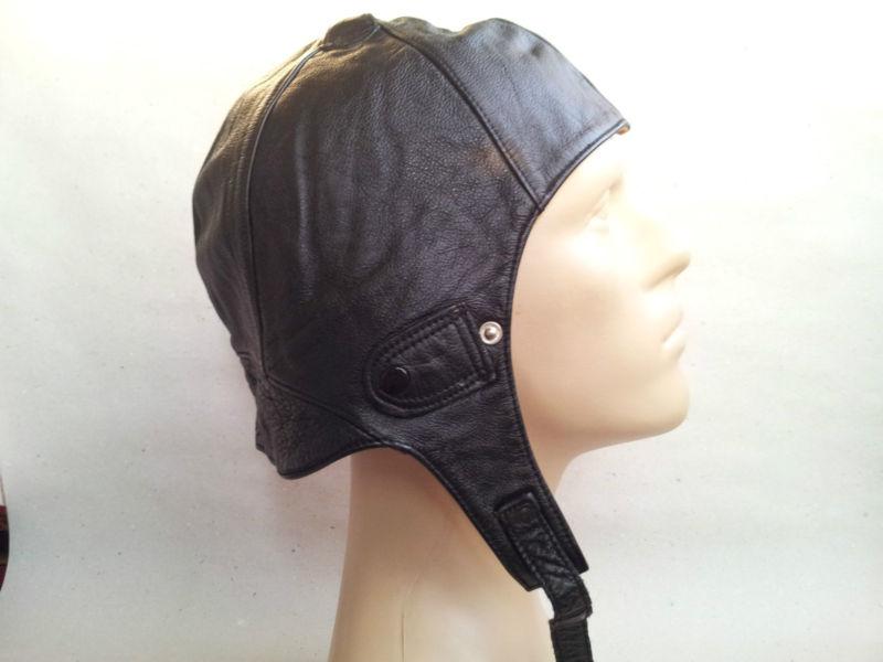 ※ pilot black leather helmet hat cabrio motorcycle bike steampunk scooter-new!!!