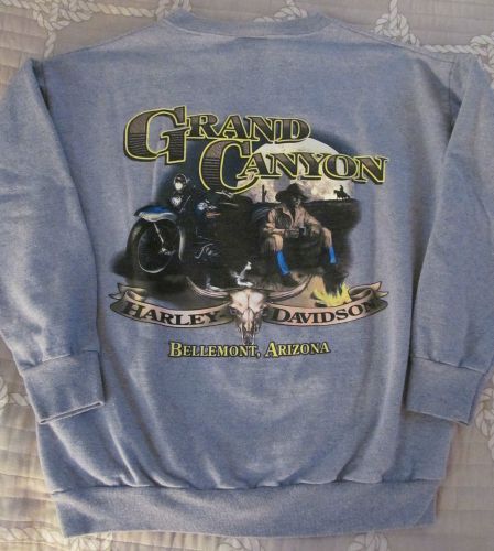 Vintage official harley-davidson gray sweatshirt-grand canyon-ladies/boys medium