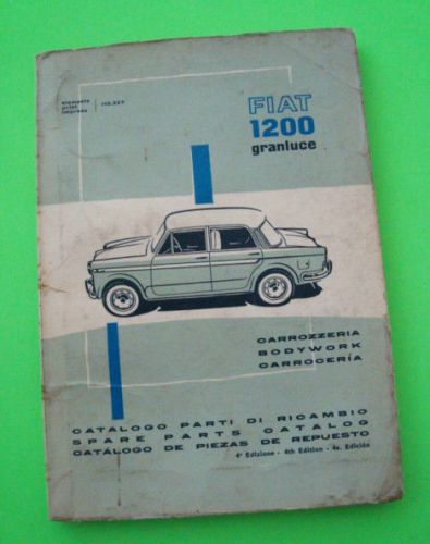 Scarce 1960 fiat 1200 &#039;granluce&#039; illustrated body parts manual wow