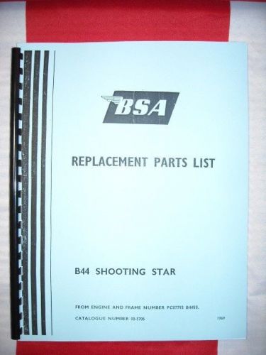 Parts manual fits 1969 b44  b44ss 441cc shooting star motorcycle