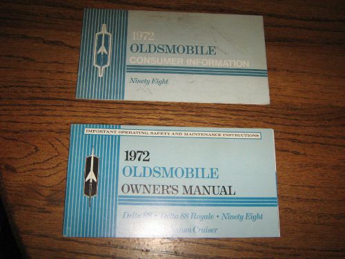 1972 original  oldsmobile owner&#039;s manual with consumer information booklet