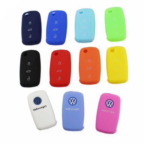 Fob remote 3 button silicone key cover for vw passat jetta golf tiguan gti