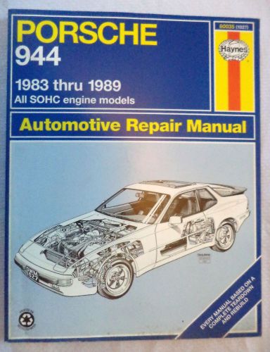 Great condition~haynes porsche 944 1983-1989 auto repair book manual : h80035