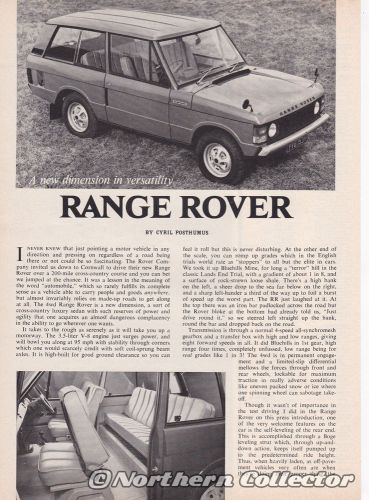 1971 range rover road test data vintage original off road 4wd wagon