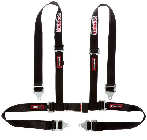 Gforce new tuner belts black 4-pt oem latch seat belts racing harness 9000bk