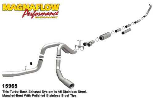 Magnaflow 15965 ford diesel 7.3l diesel, 4in dual magnaflow diesel exhaust