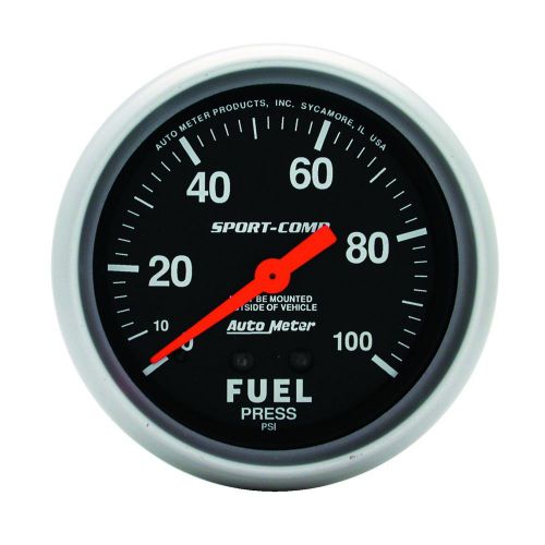 Auto meter 3412 sport-comp; mechanical fuel pressure gauge