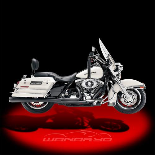 Supertrapp 2-into-1 supermeg exhaust system,black for 2007-2008 harley touring