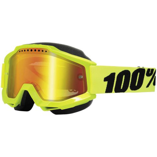 100% accuri 2015 snow goggles/mirror lens yellow/red lens