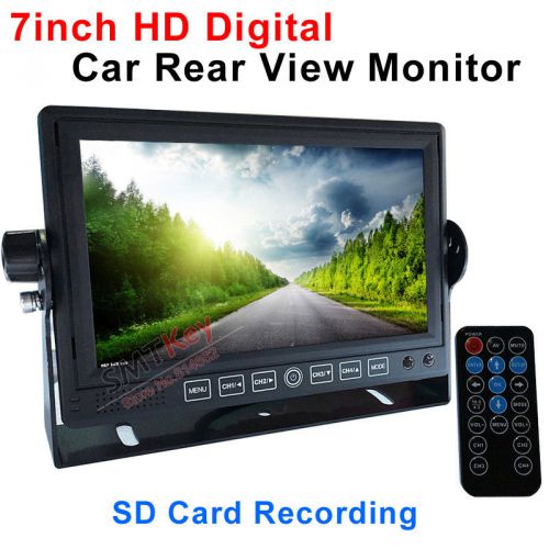 7inch hd digital car rear view monitor 4ch video support sd card recording