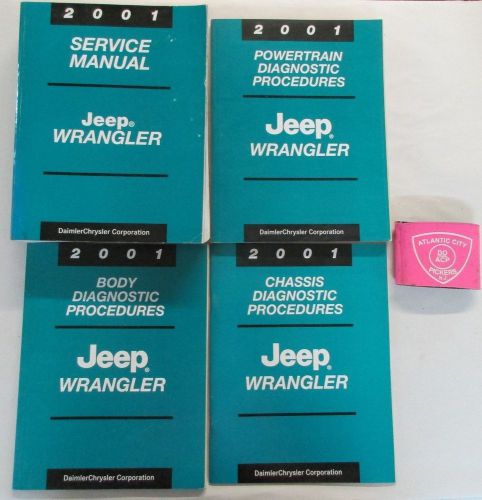 2001 jeep wrangler service shop repair body chassis powertrain manual set