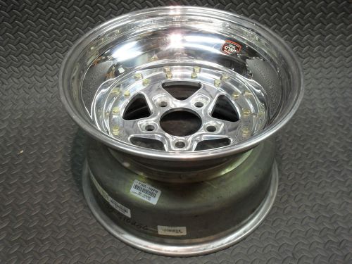 788-510280 weld racing alumastar polished 15x10 wheel 4.75 chevy street/strip