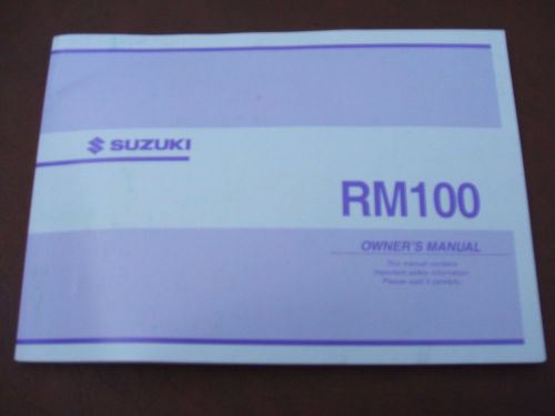 Nos 2002 suzuki rm 100 motorcycle owners manual maintenance &amp; adjustments rm100