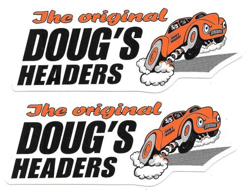 Pair of doug&#039;s racing headers decals stickers vinyl 5 inches long size new