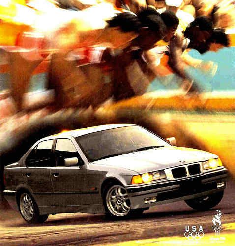 1996 bmw brochure /poster -m3-318ti-318i-328is-525-530-540-740-750-840-850ci