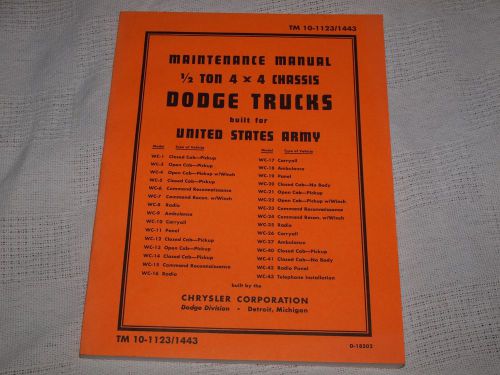 Dodge wwii 1/2 ton wc maintenance manual