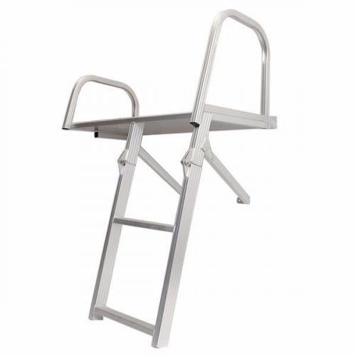 Godfrey marine 2 step aluminum 45 1/2 inch pontoon boat platform w/ ladder