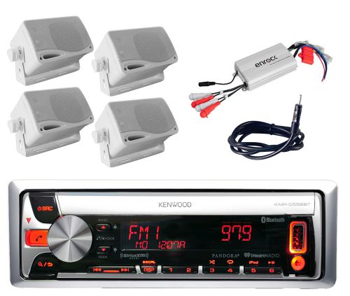 Marine kenwood bluetooth ipod cd usb radio stereo+ 800w amp/antenna &amp; 4 speakers