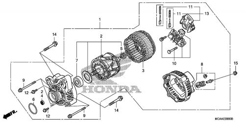 2006 honda gl1800 gl 1800 goldwing factory oem alternator stator free shipping