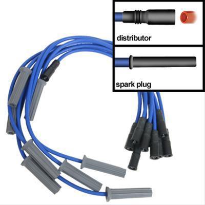 Summit 867826 spark plug wires spiro wound 8mm blue stock boots chevy gmc 7.4l
