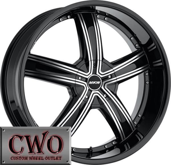 24 black mkw m103 wheels rims 5x114.3/5x120 5 lug bmw nissan toyota honda