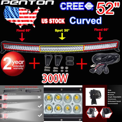 52inch cree curved 54&#034; 300w led light bar combo offroad drive lamp for honda crv