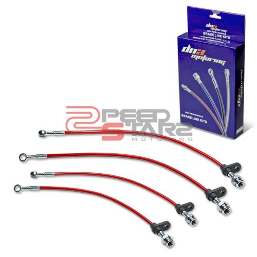 Integra av da1/da3 red pvc coat stainless hose brake lines/cable front+rear drum