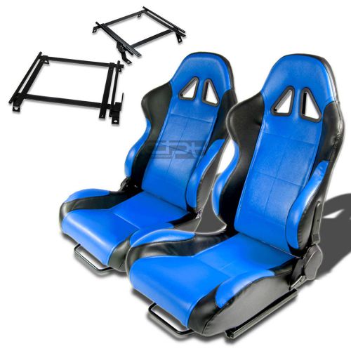 Type-5 racing seat black blue woven+silder/rail+for 02-06 rsx dc5 bracket x2