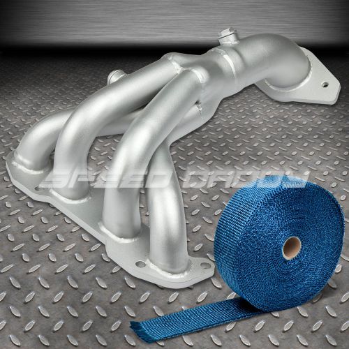 4-1 stainless ceramic exhaust race header for sentra b15 qr25de+blue heat wrap