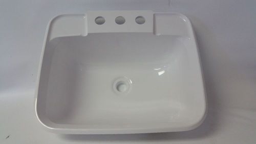 Rv bathroom sink 11.5 x 14.75 rectangle with 3 holes for faucet