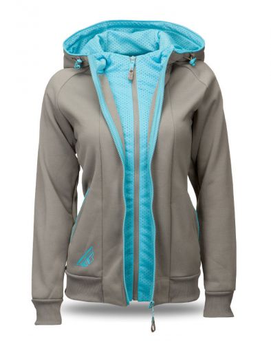 Fly racing track 2016 womens zip up hoody gray/blue