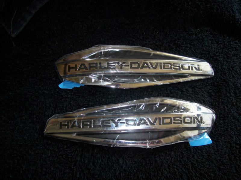 Harley davidson gas tank emblems chrome metal  new pair / set