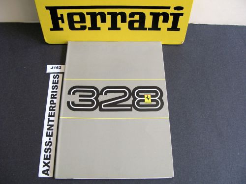 1985 1986 ferrari 328 gtb / 328 gts owners manual driver operators book row j162