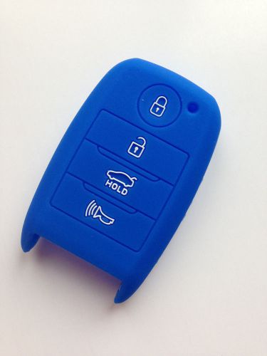 Blue silicone protective fob skin key cover chains protector for kia k3 cerato