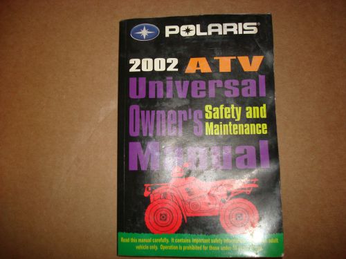 2002 polaris atv  universal  owner&#039;s  safety and manintenance  manual