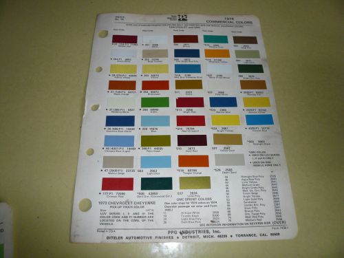 1974 chevrolet chevy &amp; gmc ditzler ppg truck color chips -