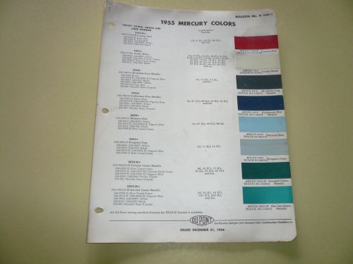 1955 mercury dupont duco delux color chip paint sample - vintage